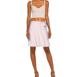 Miu Miu Knee Length Belted Pink Skirt